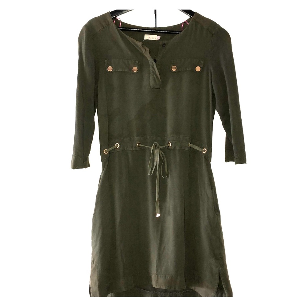 Dark Green 3/4 Sleeve Dress
